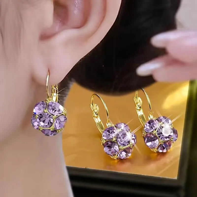 Black Rhinestone “Love” Earrings – Light Luxury Studs for Effortless Elegance