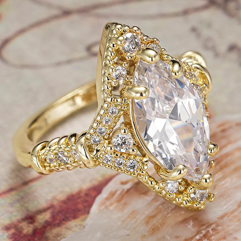 Sparkling Cubic Zirconia Engagement Ring