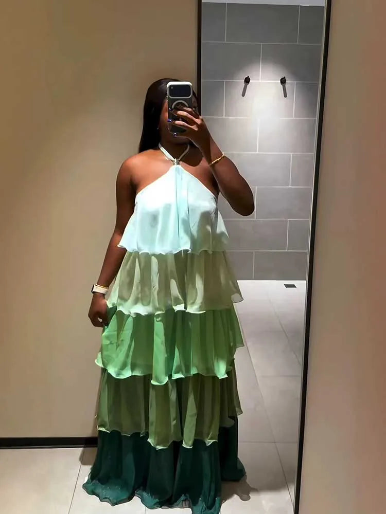 Summer Tiered Halter Beach Dress