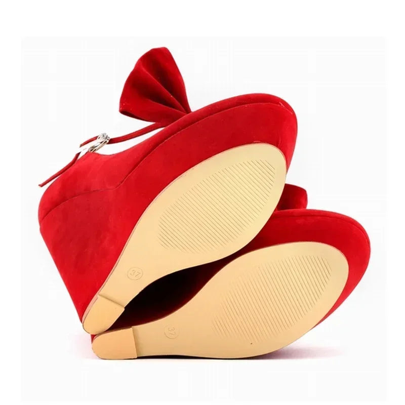 2026 Autumn Casual Fashion Sexy Flock Platform Pumps