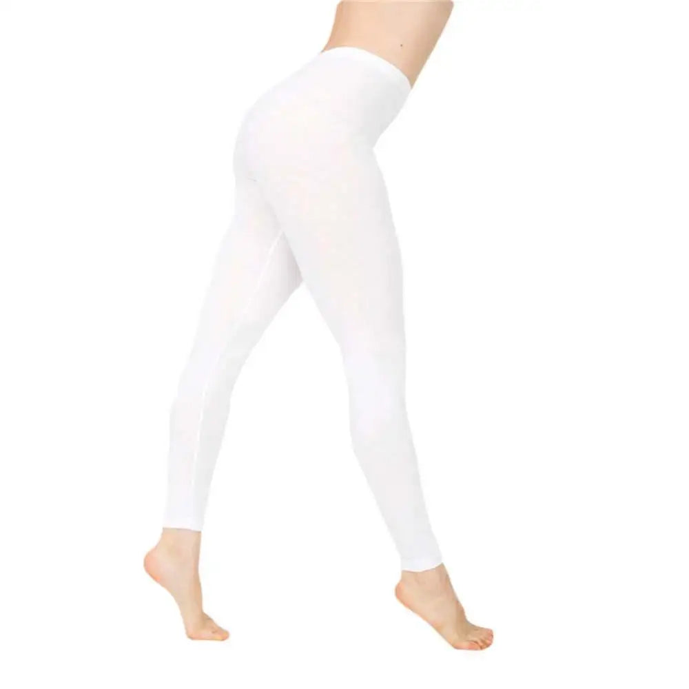 Solid Color Stretchy High Waist Slim Autumn Winter Leggings