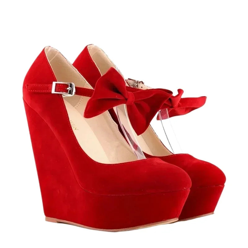 2026 Autumn Casual Fashion Sexy Flock Platform Pumps