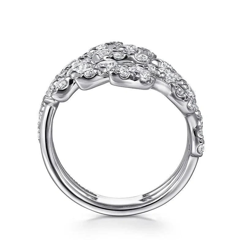 Sparkling Feather Opening Rings