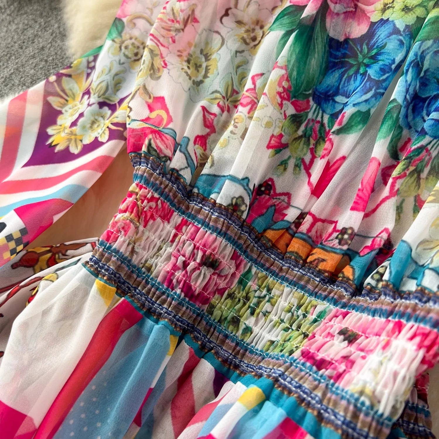 Summer Bohemain Gorgeous Flower Maxi Dress