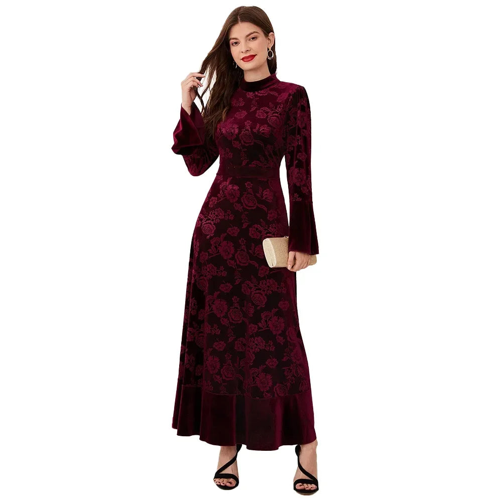 Autumn Winter  Velvet Long Dress