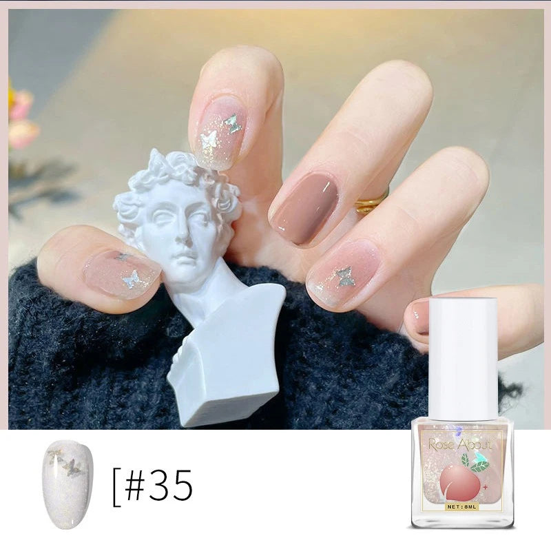 Water-Based Peel-Off Shiny Top Coat – No UV Lamp, Long-Lasting, Gentle Natural Nail Care