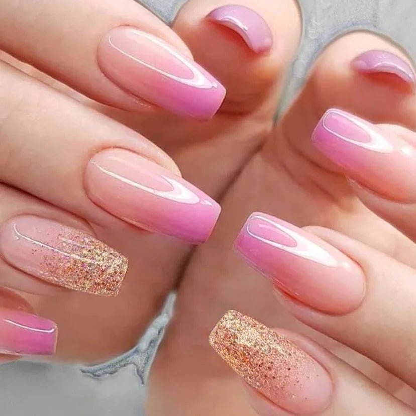 24pcs Press on Nails Flower Design