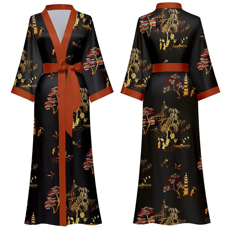 New Spring Summer  Long Robe Kimono Bathrobe