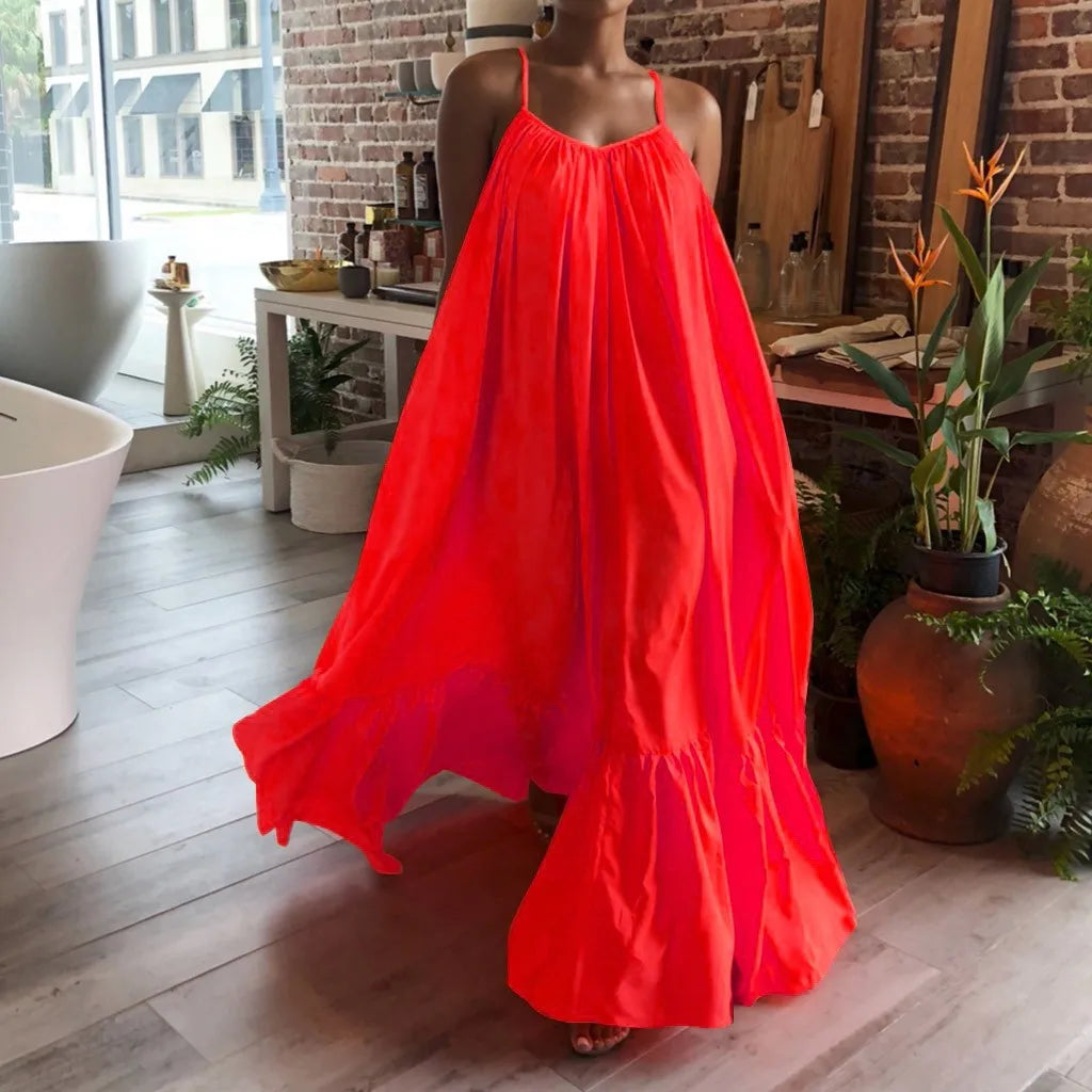 Spring Swing Maxi Dress with Pockets