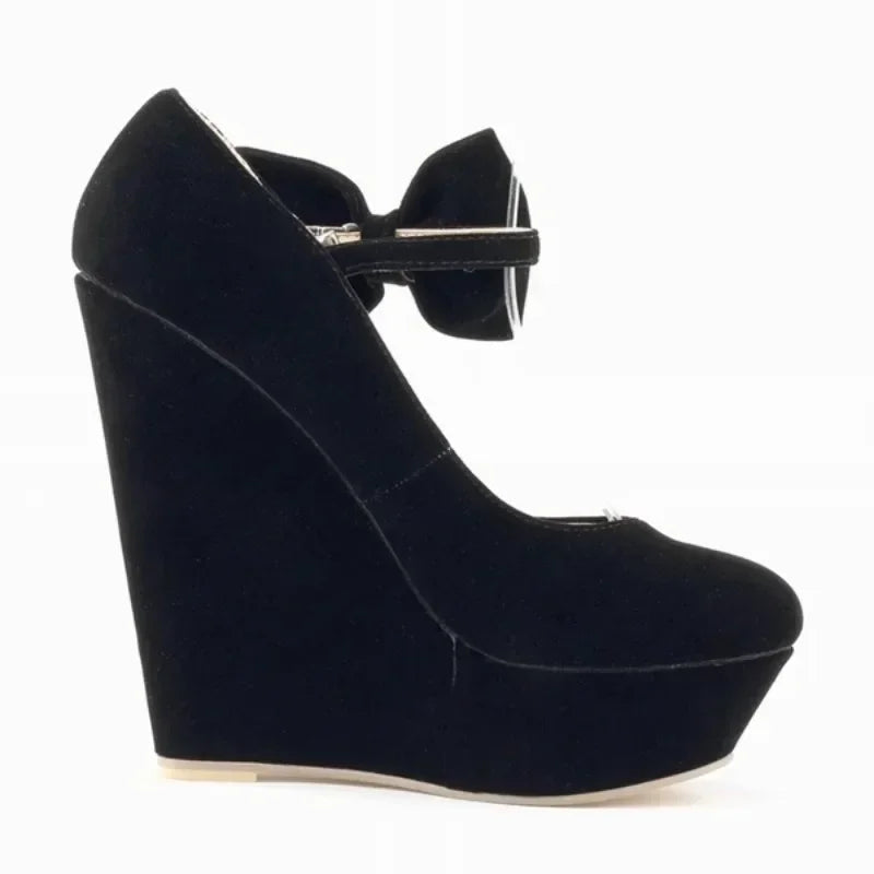 2026 Autumn Casual Fashion Sexy Flock Platform Pumps