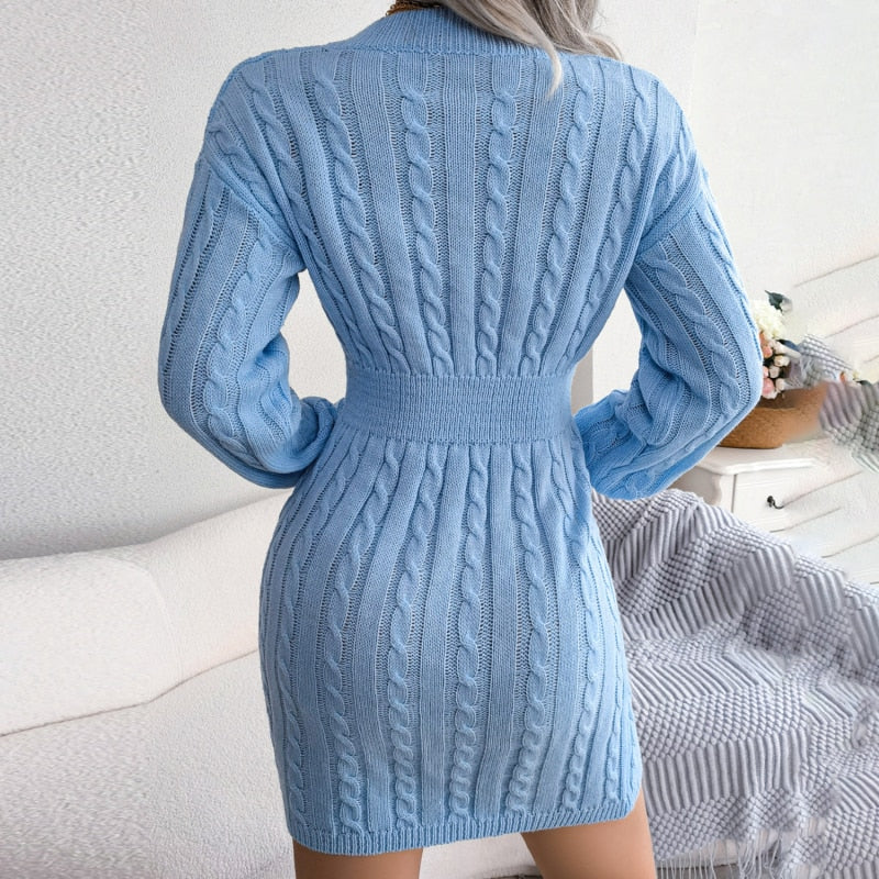 Fashion Twist Knit Sweater Dress