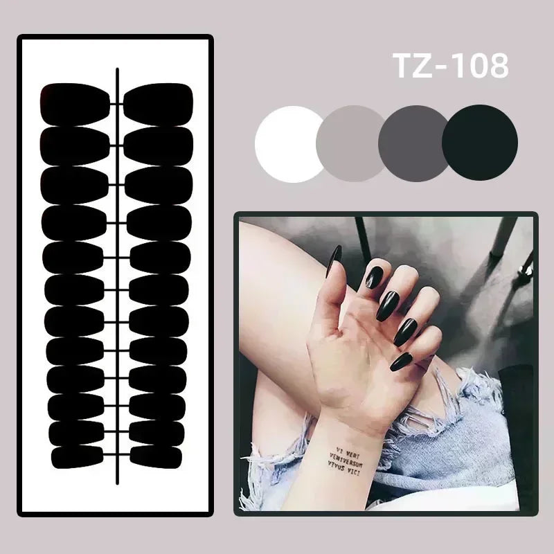 24Pcs Mid-length Ballet False Nails