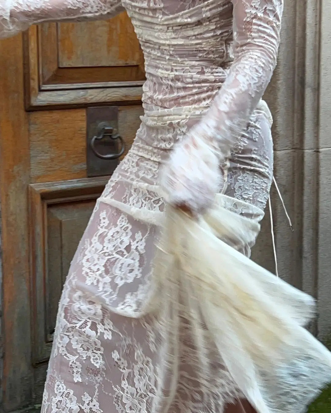 Elegant Vintage Hollow Out Lace Maxi Dress
