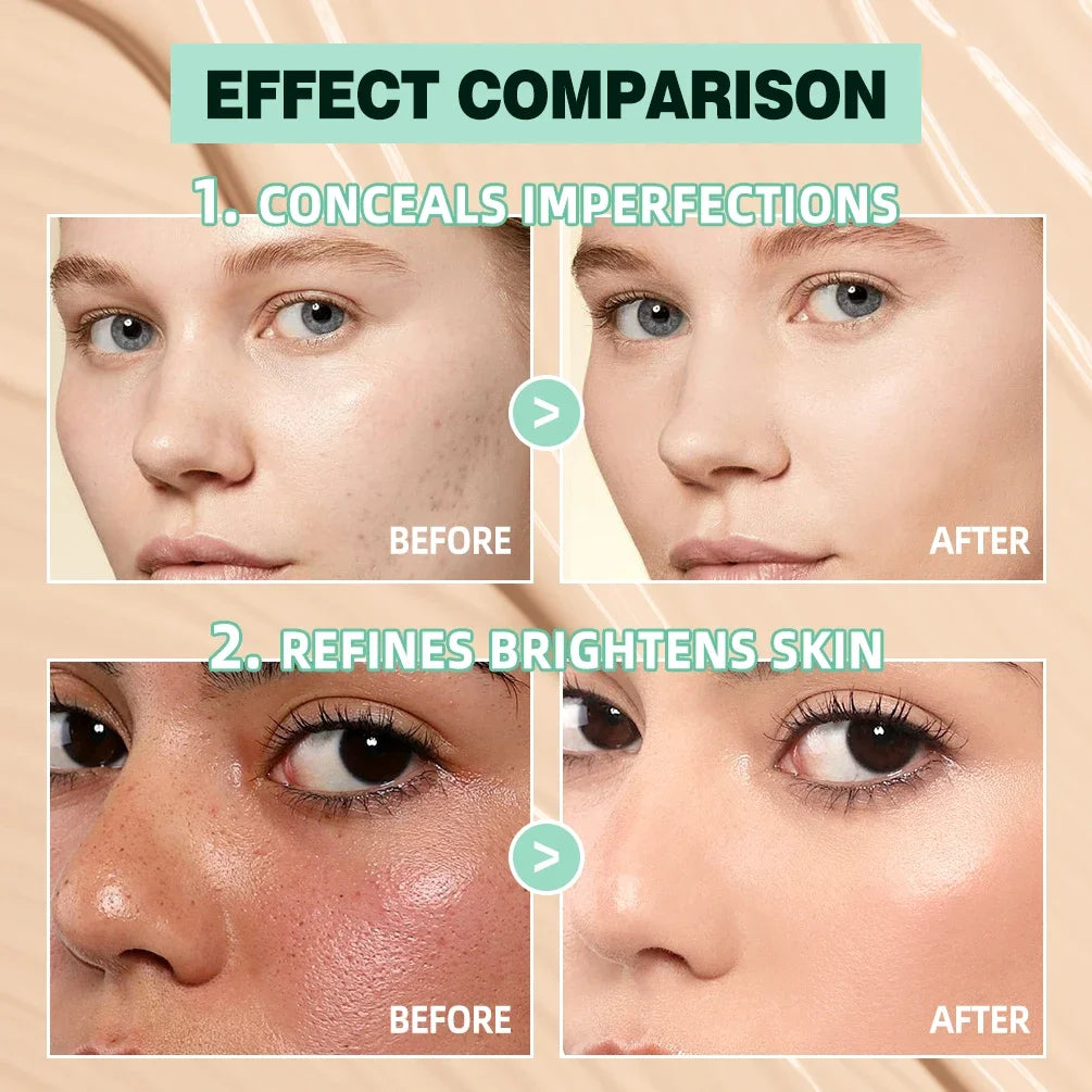 QIBEST Liquid Foundation Cream For High Coverage