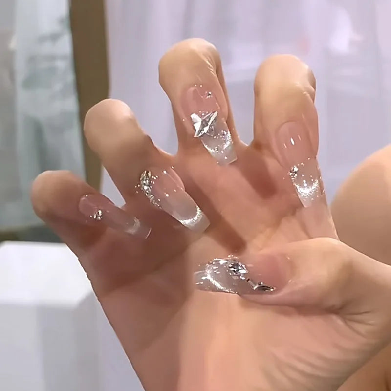 24Pcs Pink Ballet Fake Nails