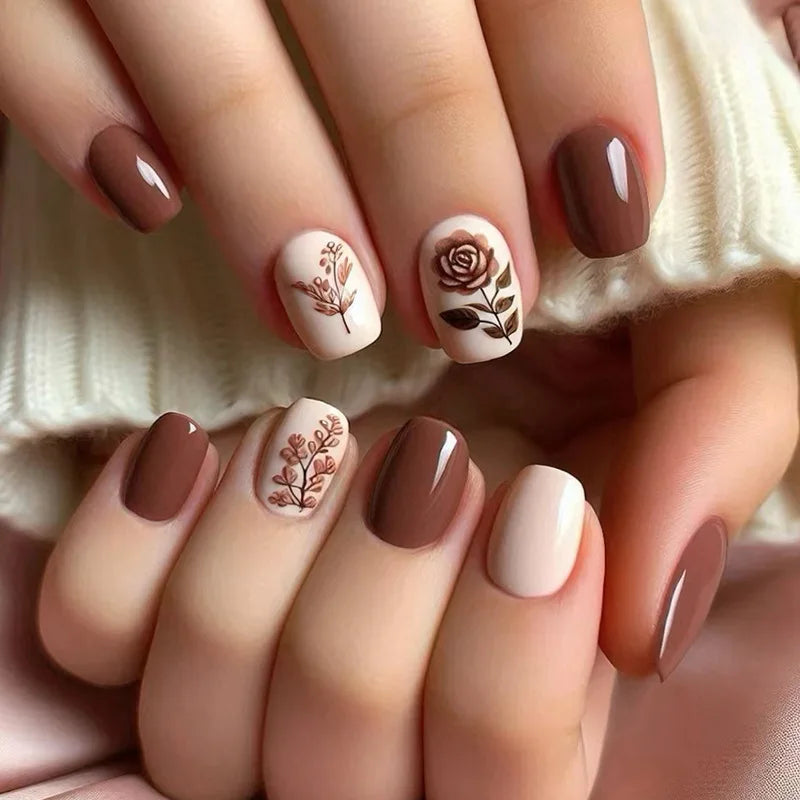 24Pcs Mid-length Ballet False Nails