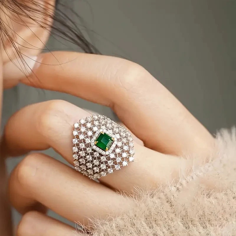 Luxury Hollow Rings with Dazzling CZ
