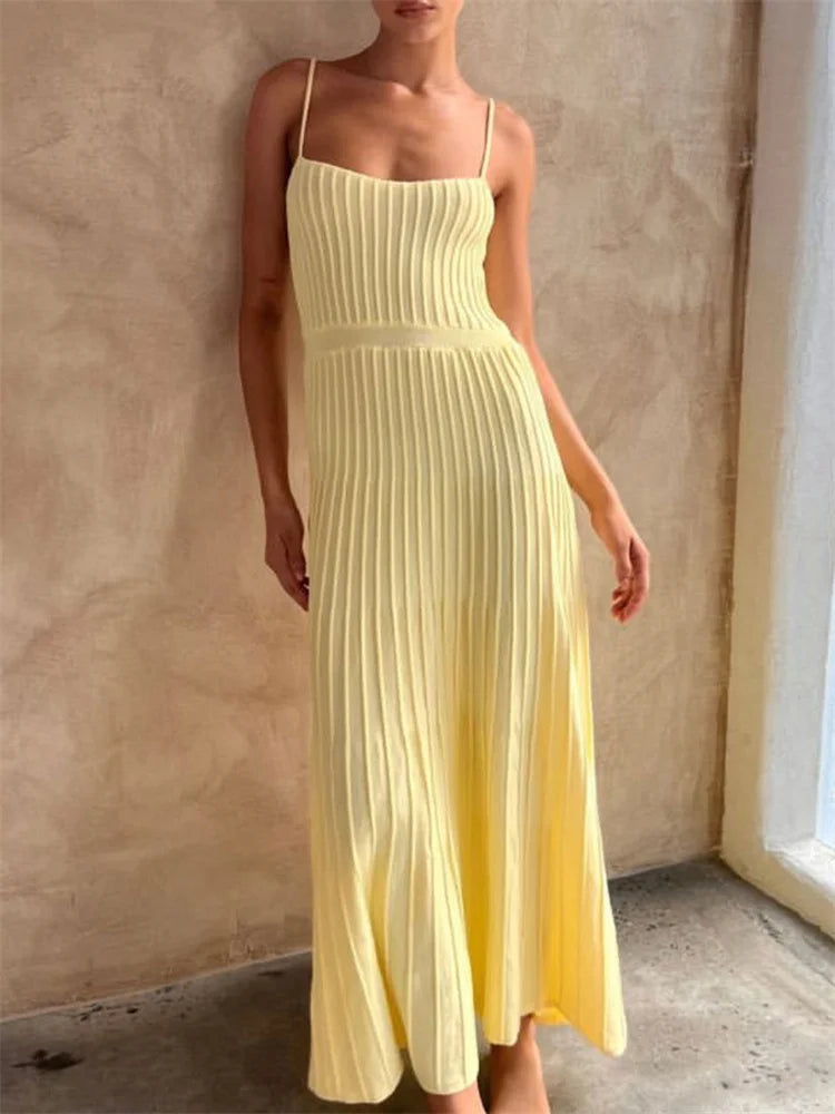 Backless Ribbed Maxi Dress