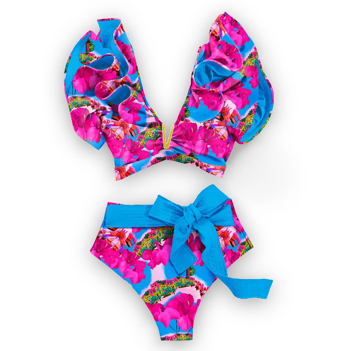 New Sexy High Waist Ruffle Bikini Sets
