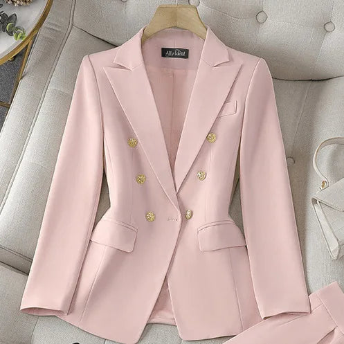 2026 Slim Office Blazer & Straight Trousers Set