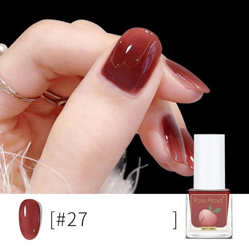 Water-Based Peel-Off Shiny Top Coat – No UV Lamp, Long-Lasting, Gentle Natural Nail Care