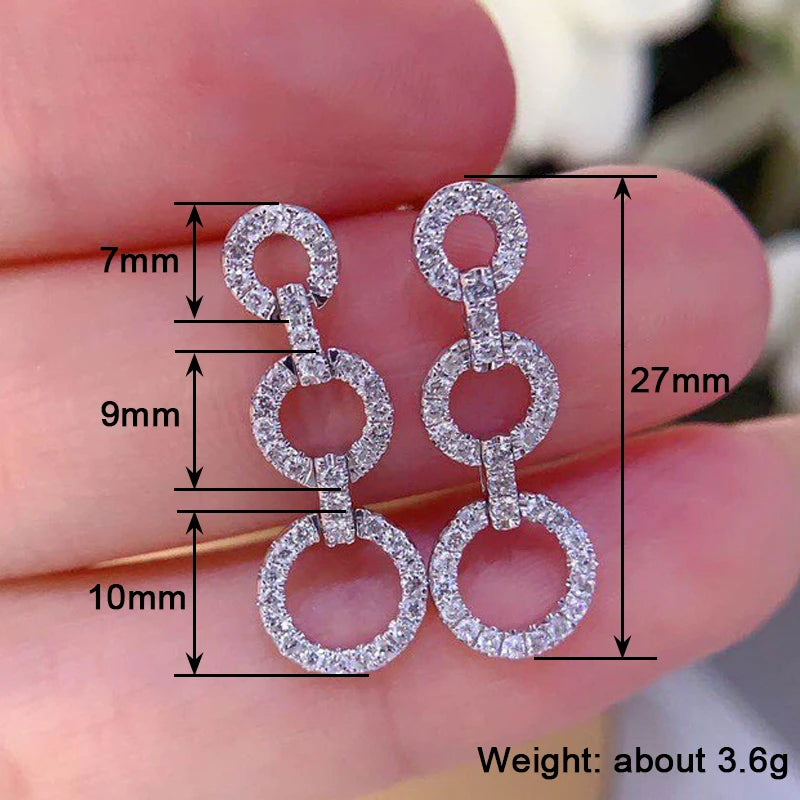 Exquisite Long Dangle Earrings with Sparkling CZ Stones