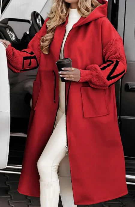 Fashion Oversized Winter Hooded Patchwork Coat
