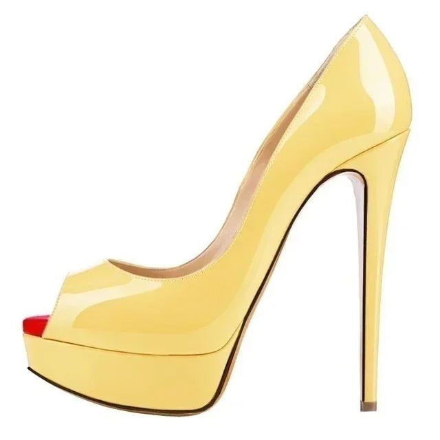 Ultra-High Platform Peep Toe Pumps