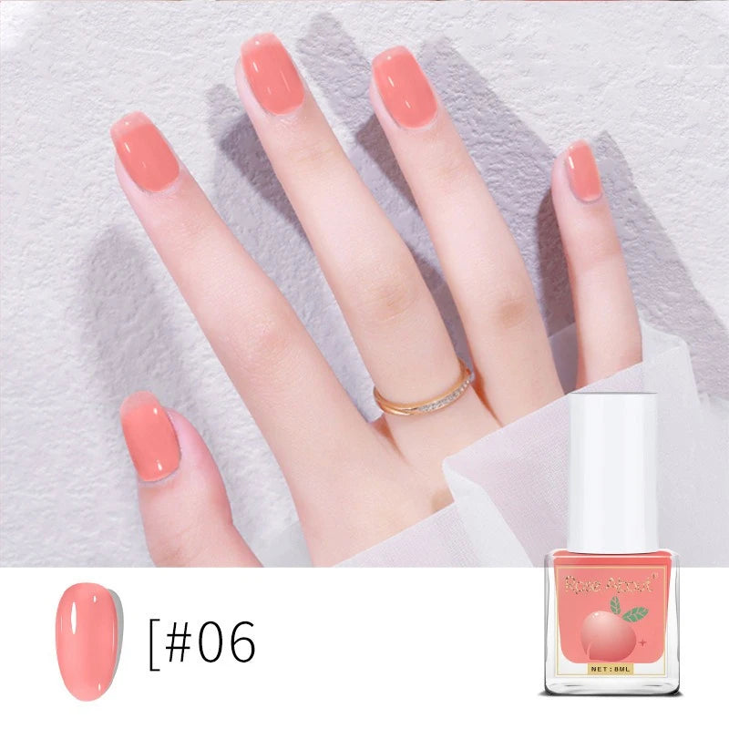 Water-Based Peel-Off Shiny Top Coat – No UV Lamp, Long-Lasting, Gentle Natural Nail Care
