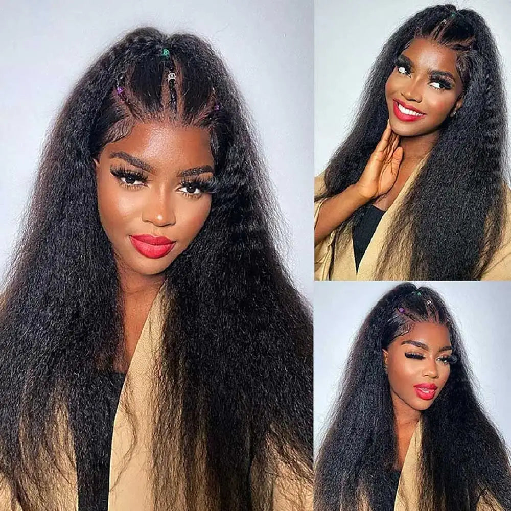 Invisible Strap 360 HD Full Lace Glueless Wig Kinky Straight