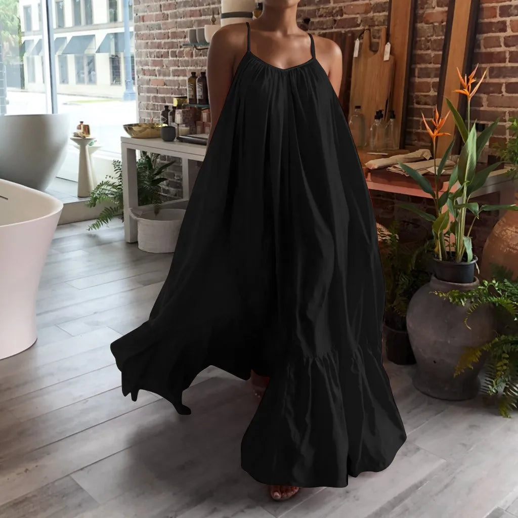 Spring Swing Maxi Dress with Pockets
