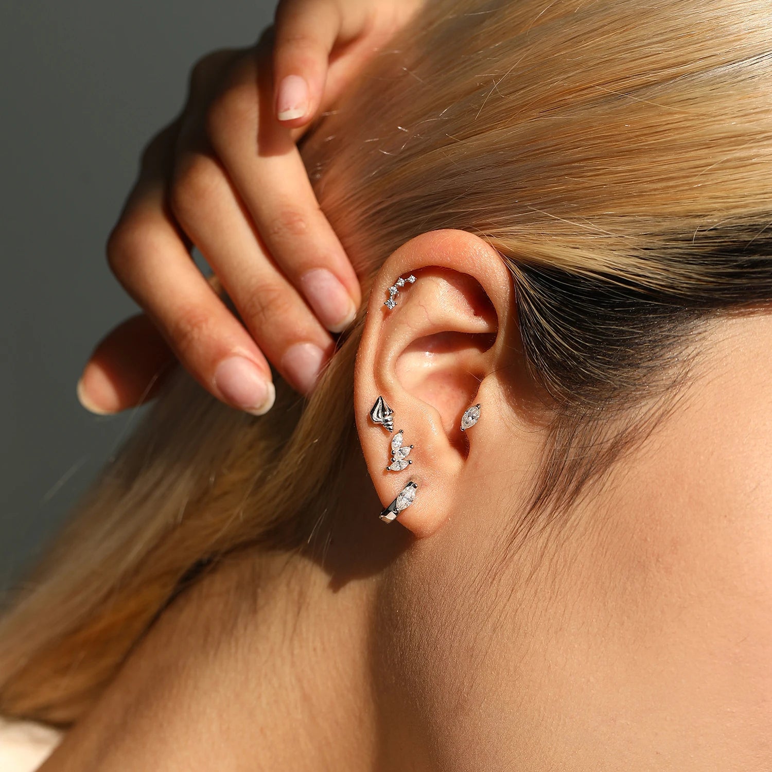 Marquise Cut VVS1 Moissanite Hoop Earrings in 925 Sterling Silver