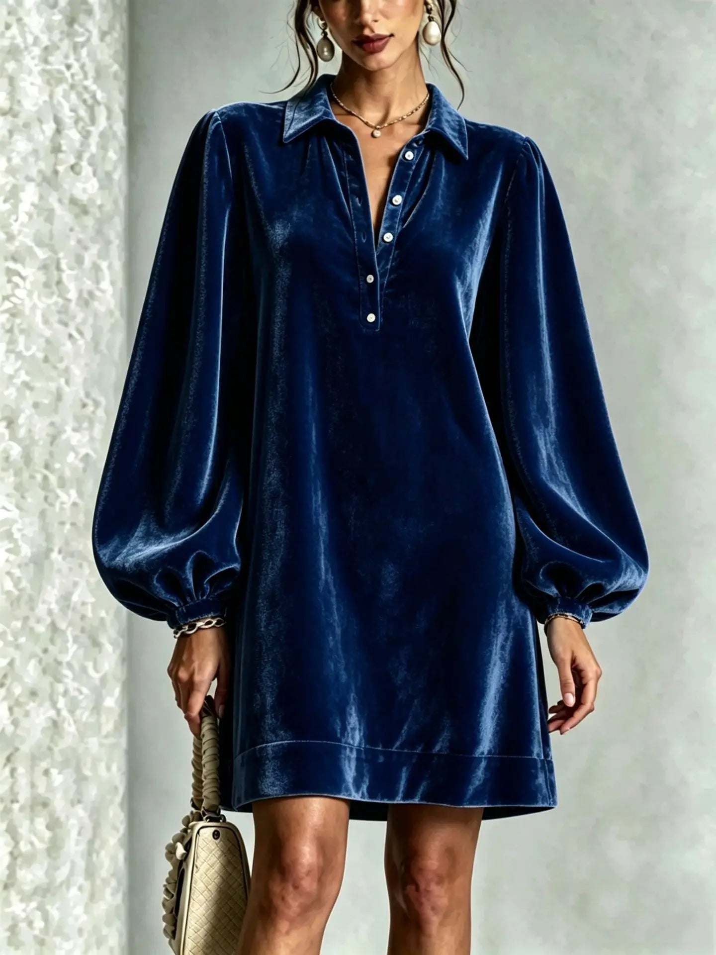 Women’s Velvet Shirt Dress