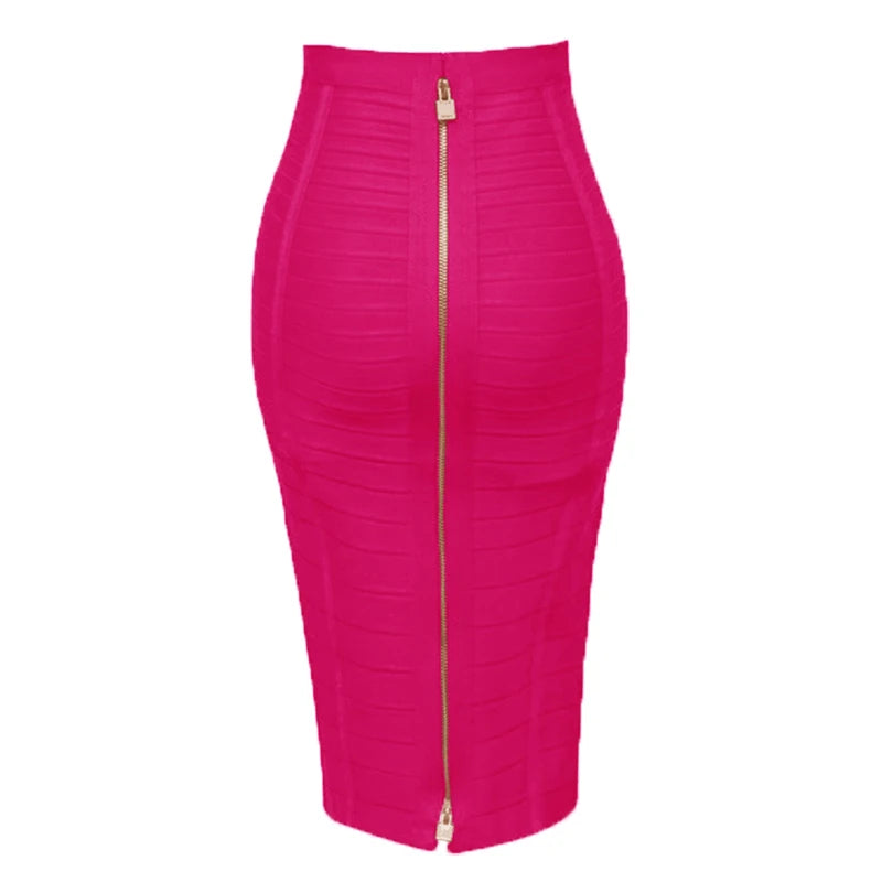 Women’s Summer Candy Color Bandage Pencil Skirt