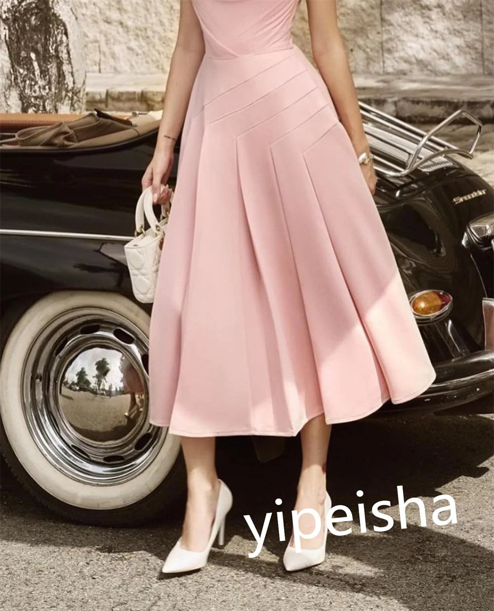 Classic Modern Style Formal Evening One-Shoulder A-line Pleats Dresses