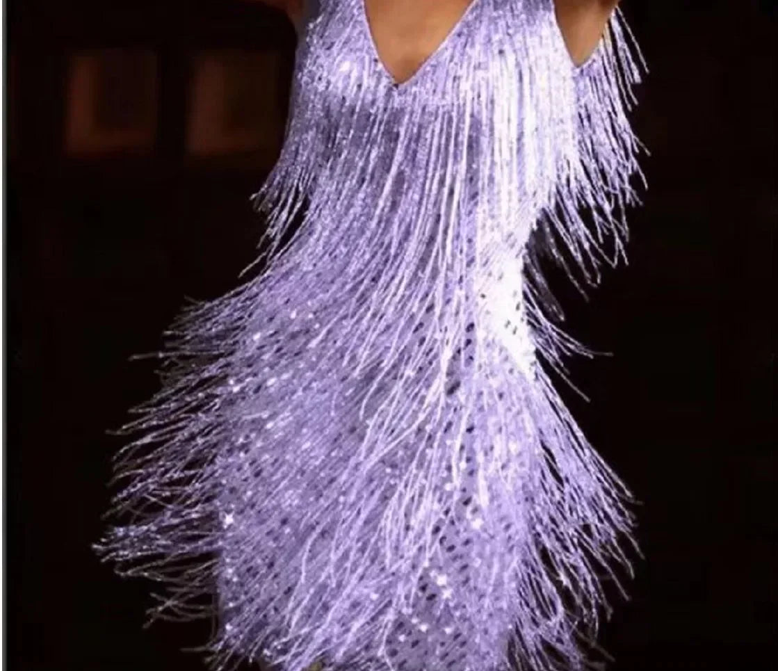 New  Sexy Tassel V Neck Backless Club Night Dresses