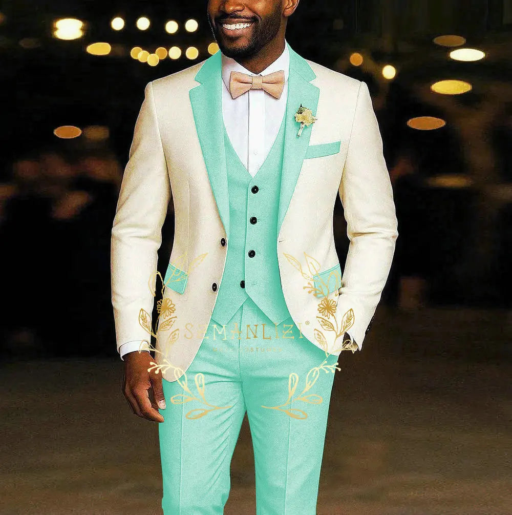 3 Pieces Blazer  Vest Pants Wedding Tuxedos