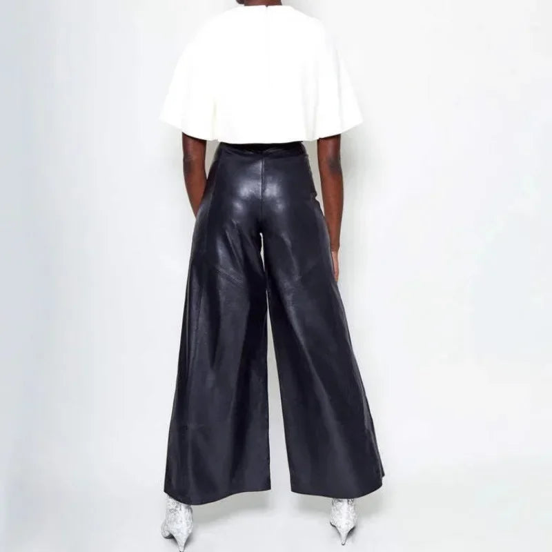 Autumn Winter Faux Pu Long Pants