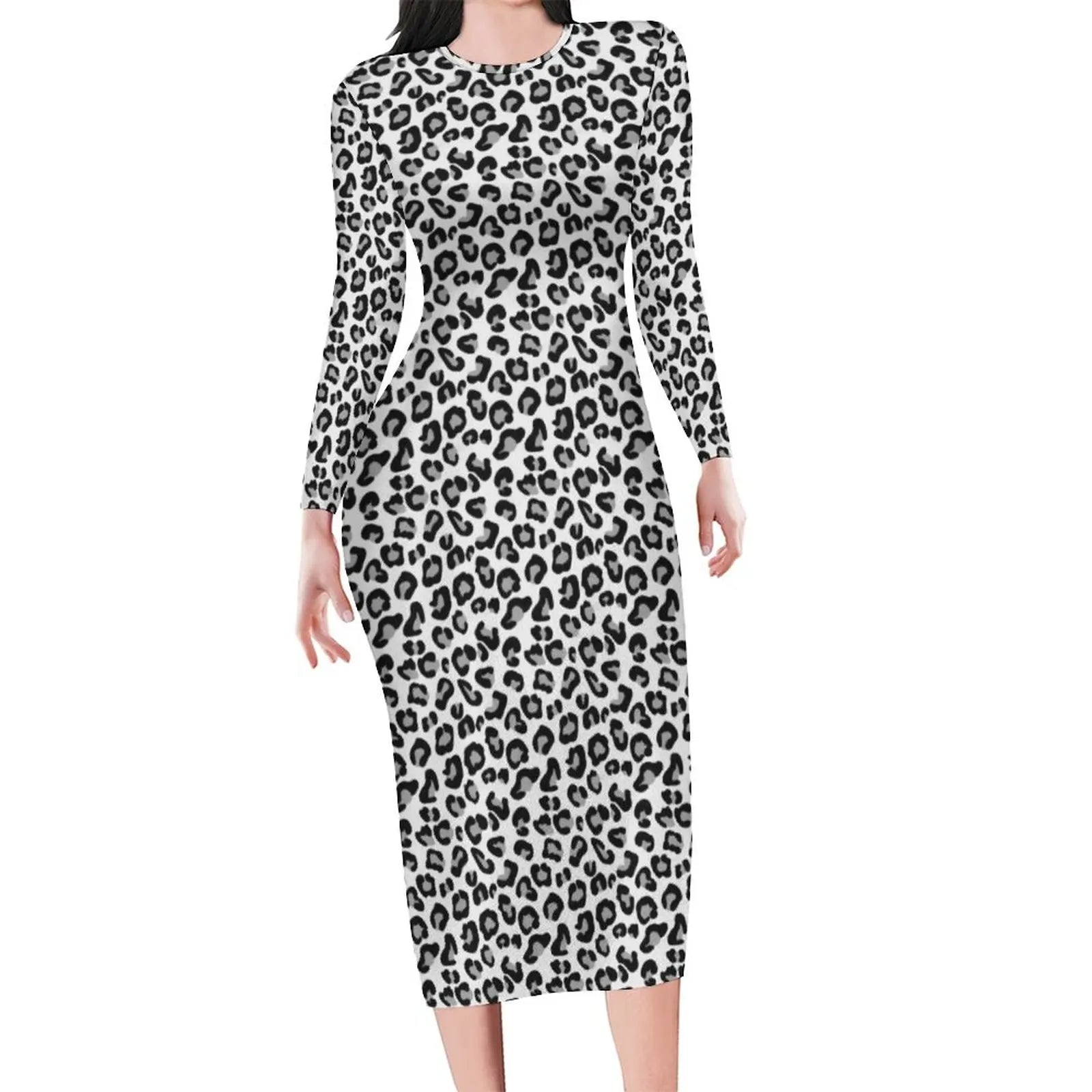 Autumn Leopard Print  Long SleeveDresses