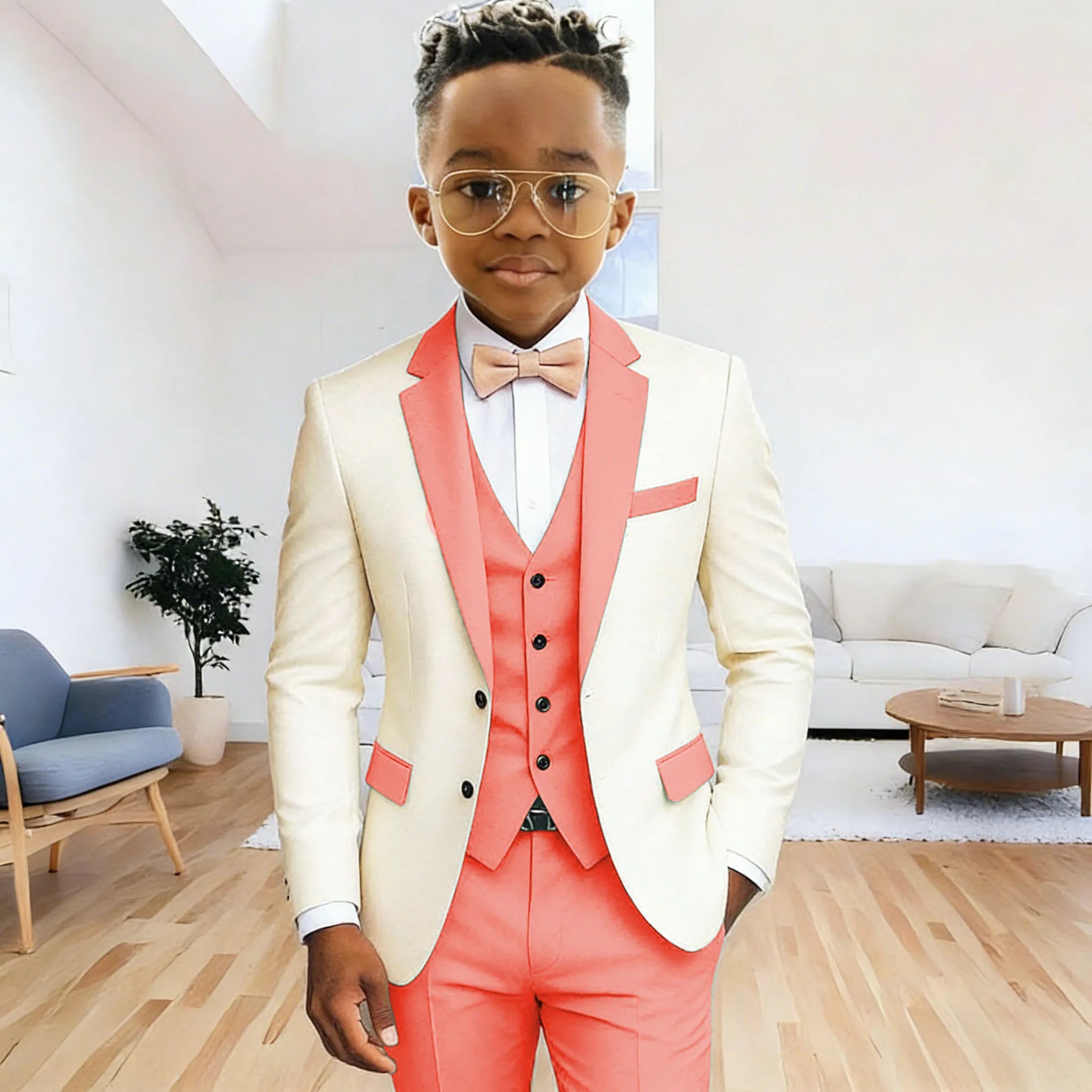 Boy's 3‑Piece Formal Suit Set – Jacket + Vest + Pants