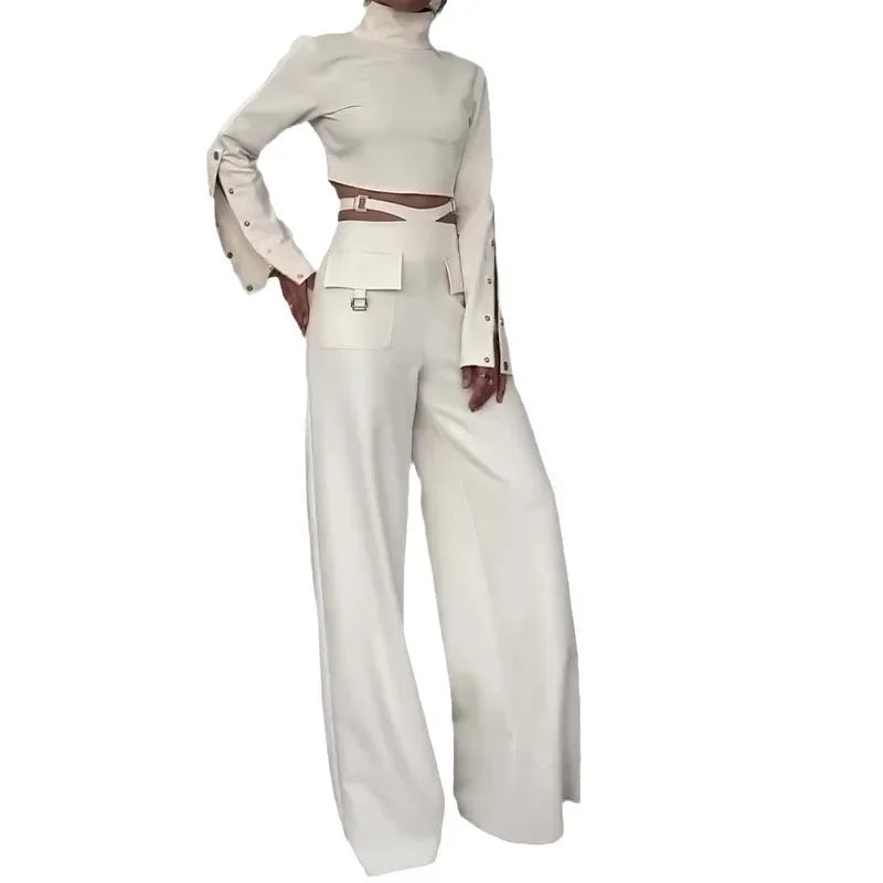 Women’s Elegant Wide-Leg Pant Set