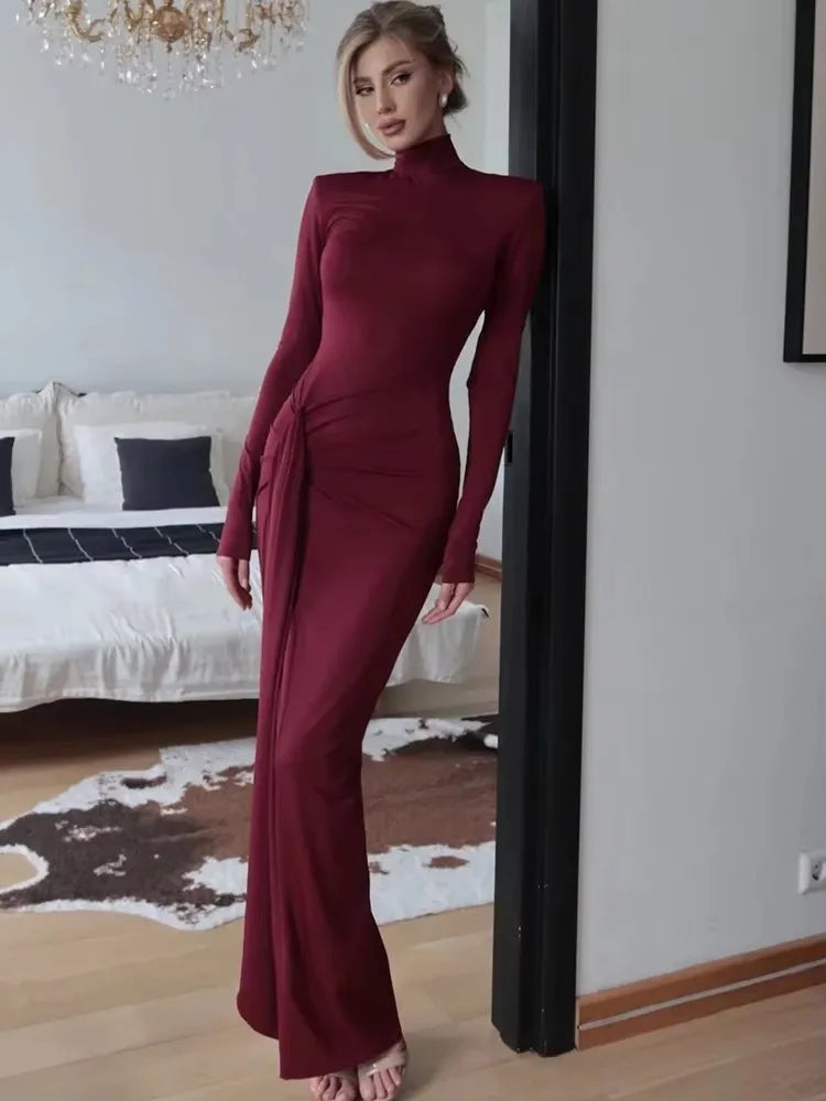 Sexy High Slit Bandage Long Dress