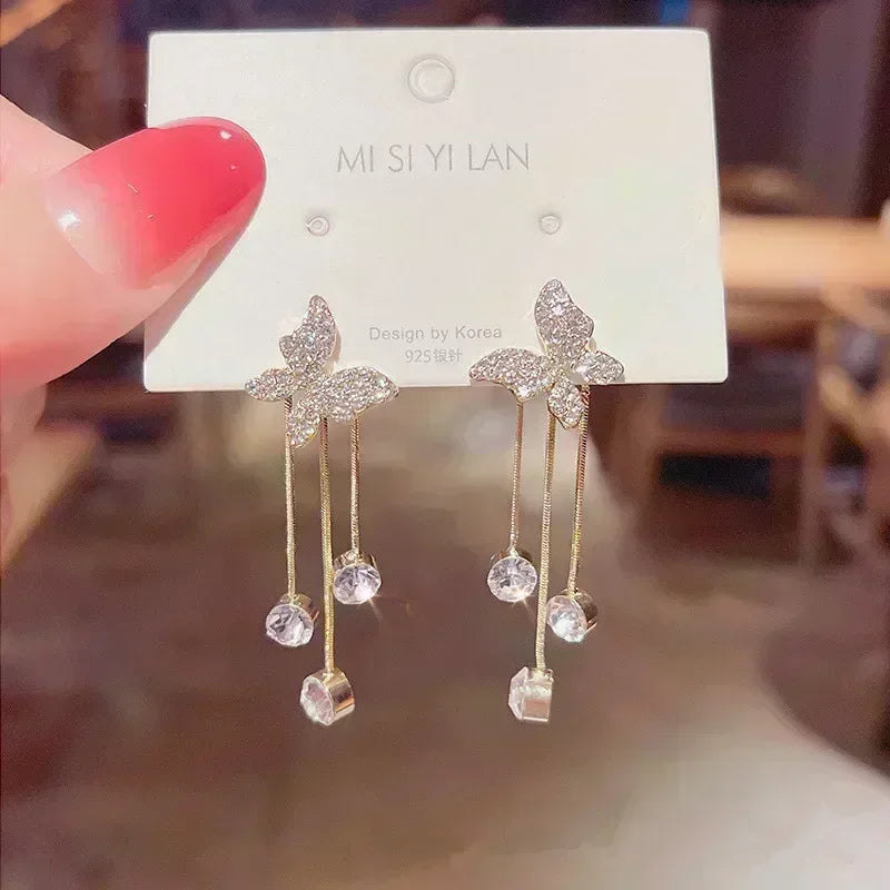 New Geometric Rhombus Luxury Opal Earrings – Modern Sparkle for Every Moment