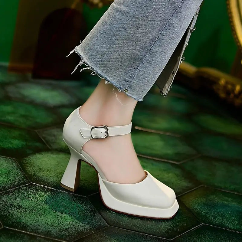 High Heels for Office Bow Buckles Sandals