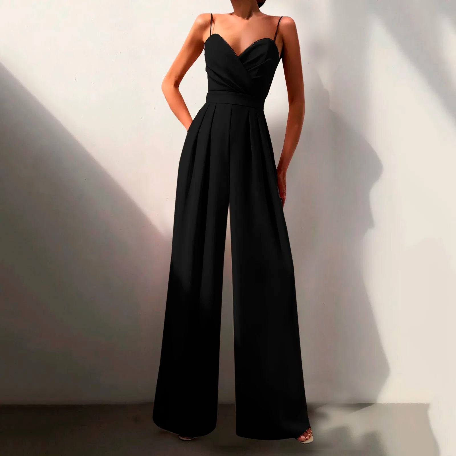 Summer Sleeveless TLoose Fit Wide Leg Trousers Jumpsuit