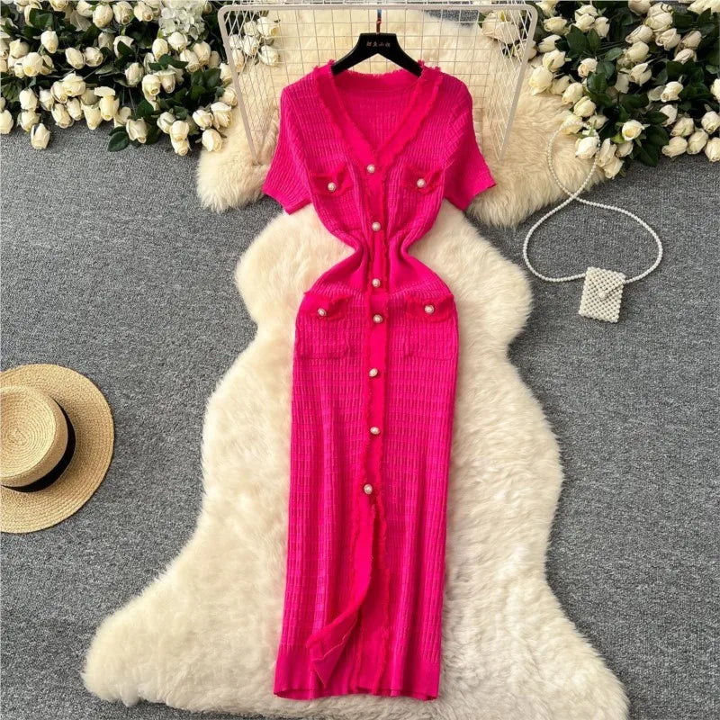 Elegant Knitted Long Sweater Dress