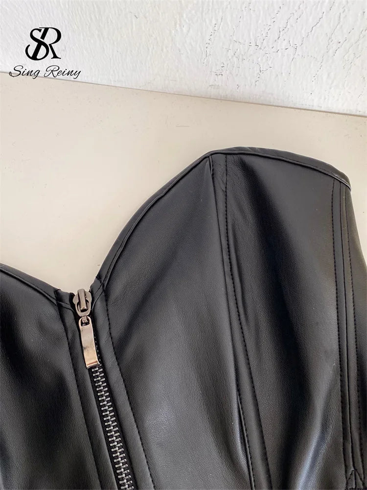 PU Leather Corset Top