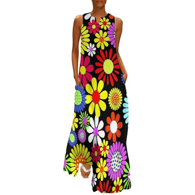 Flower Power Boho Maxi Dress