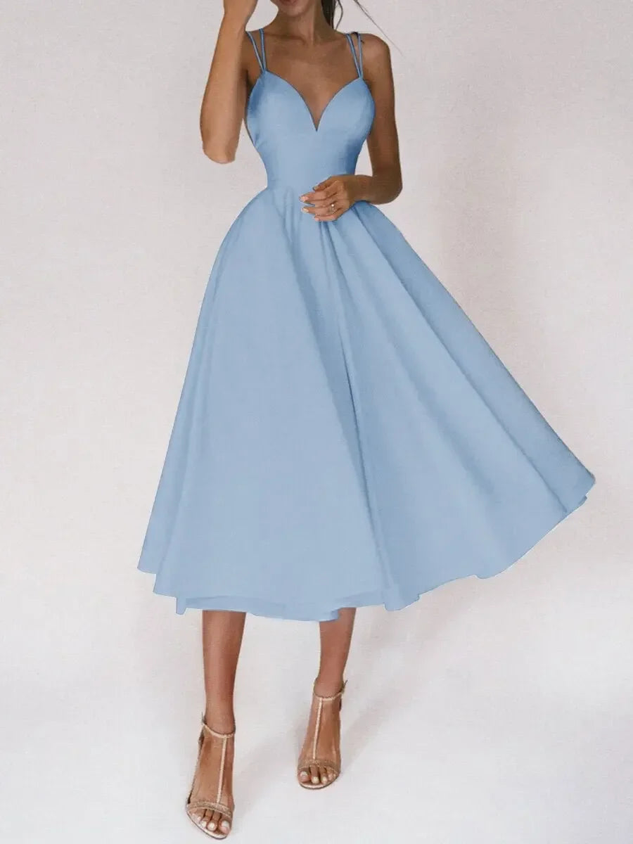 Summer Sexy Slip Backless Ball Gown Midi Casual Dress