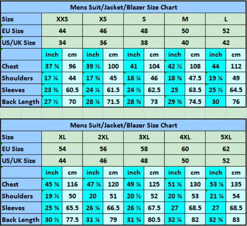 Business Men Suits Set 2 Piece Blazer Coat with Pants